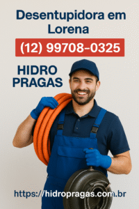 Leia mais sobre o artigo Desentupidora em Lorena 24hs – Se você busca por qualidade, agilidade e preço justo, a Hidro Pragas é a melhor desentupidora da Região. Ligue agora para (12) 99708-0325.
